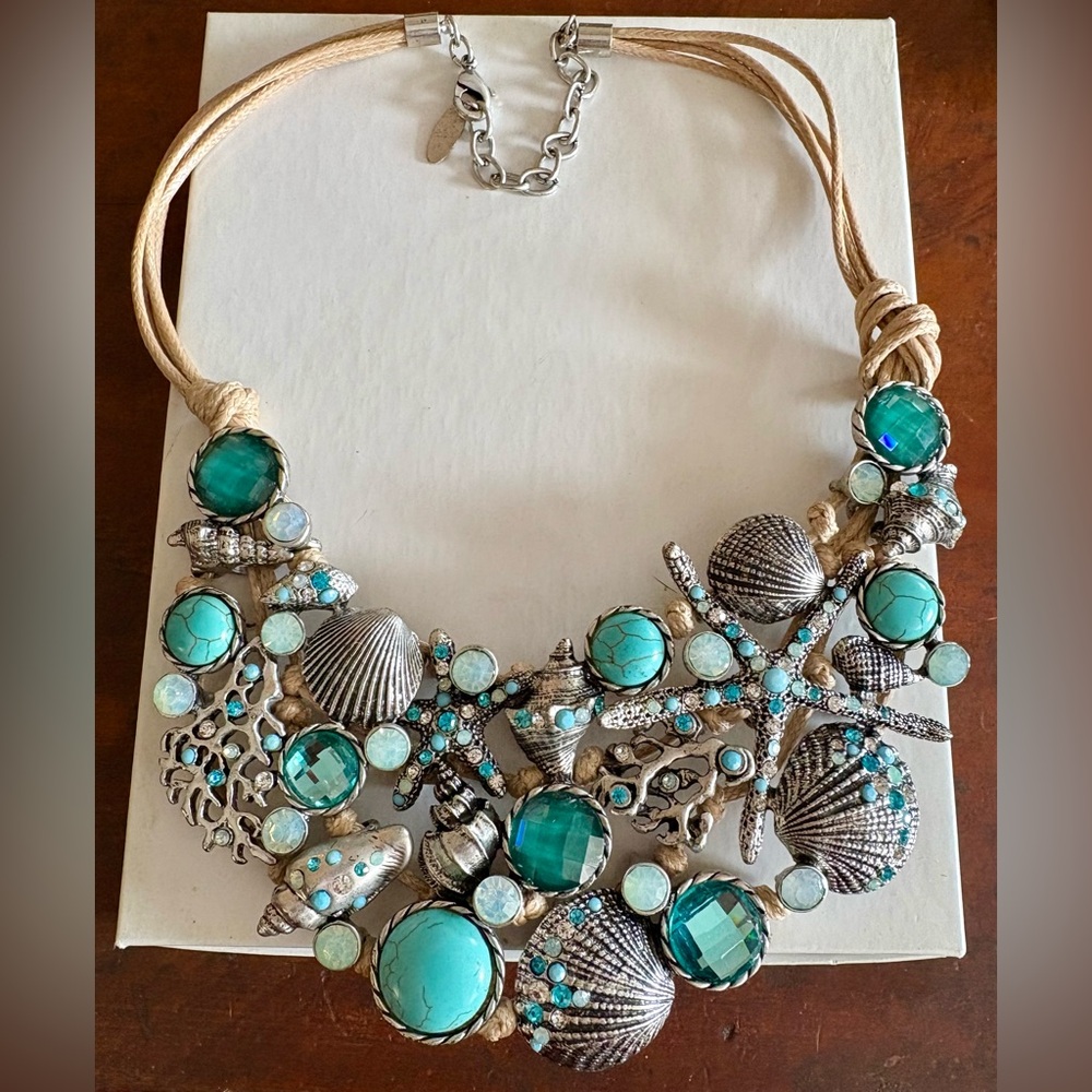 Turquoise Sea Charm Statement Necklace